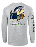 GREEN AND NAVY MASCOT PUP, ADULT LS