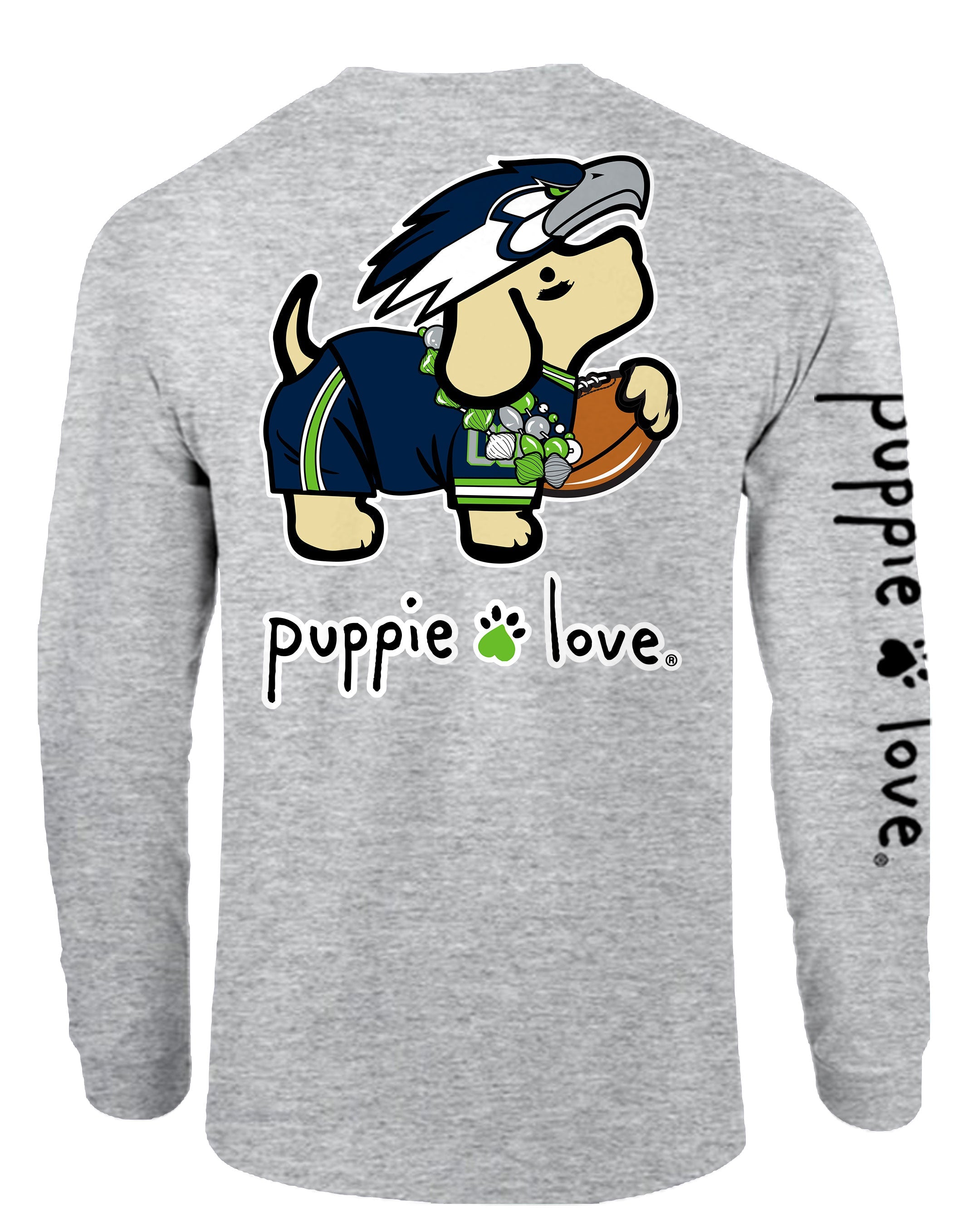 GREEN AND NAVY MASCOT PUP, ADULT LS