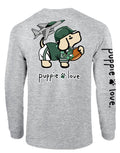 GREEN AND WHITE MASCOT PUP, ADULT LS