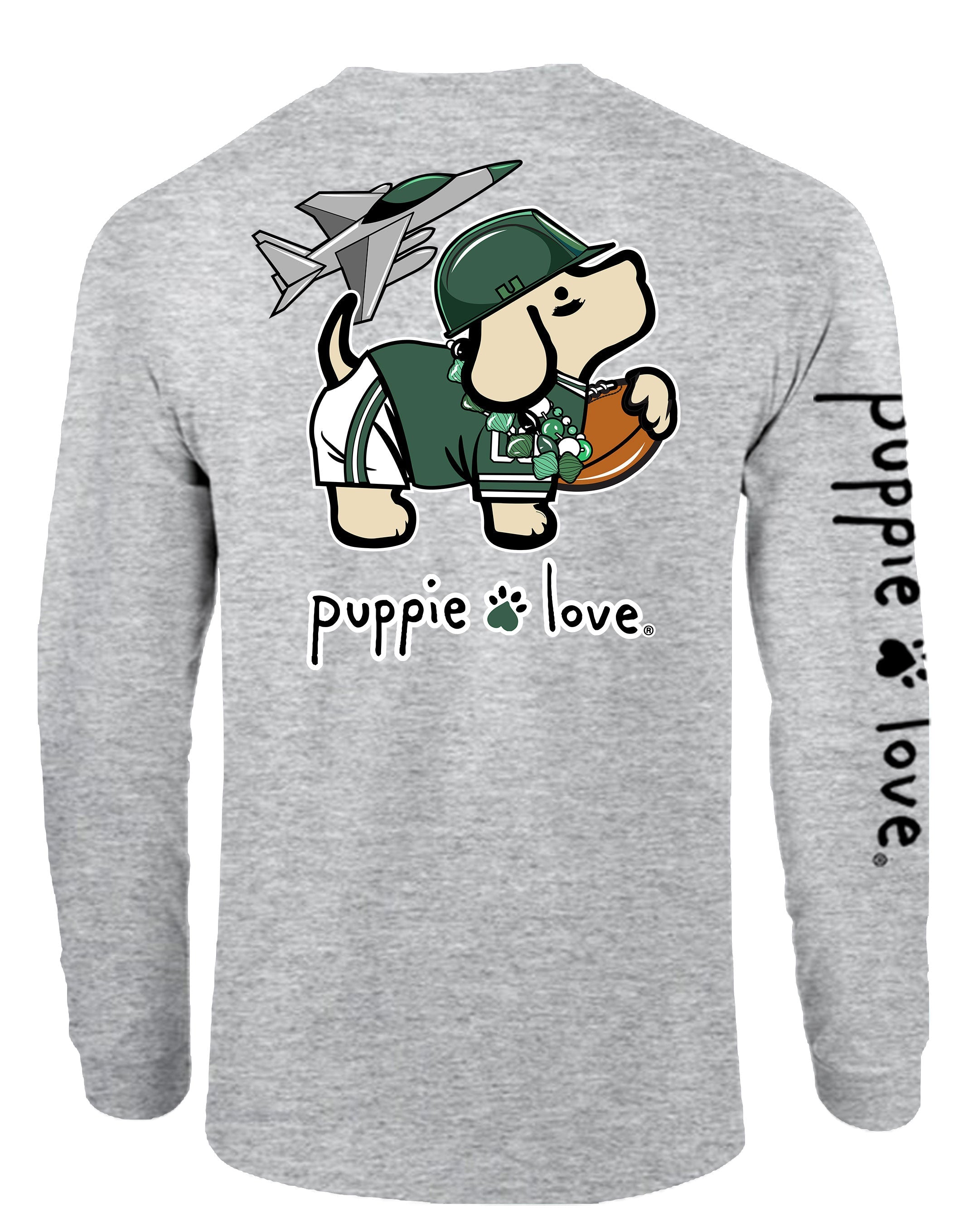 GREEN AND WHITE MASCOT PUP, ADULT LS