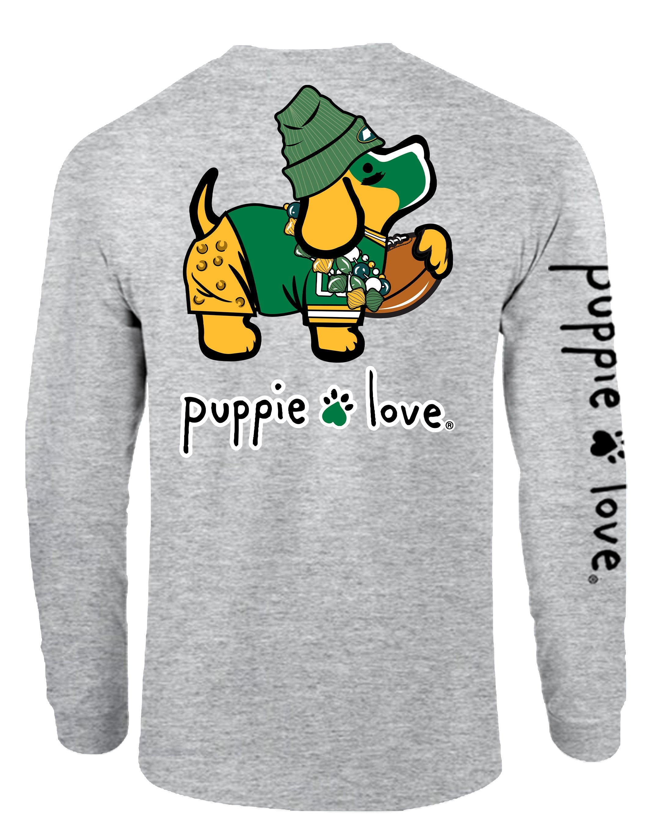 GREEN AND YELLOW MASCOT PUP, ADULT LS