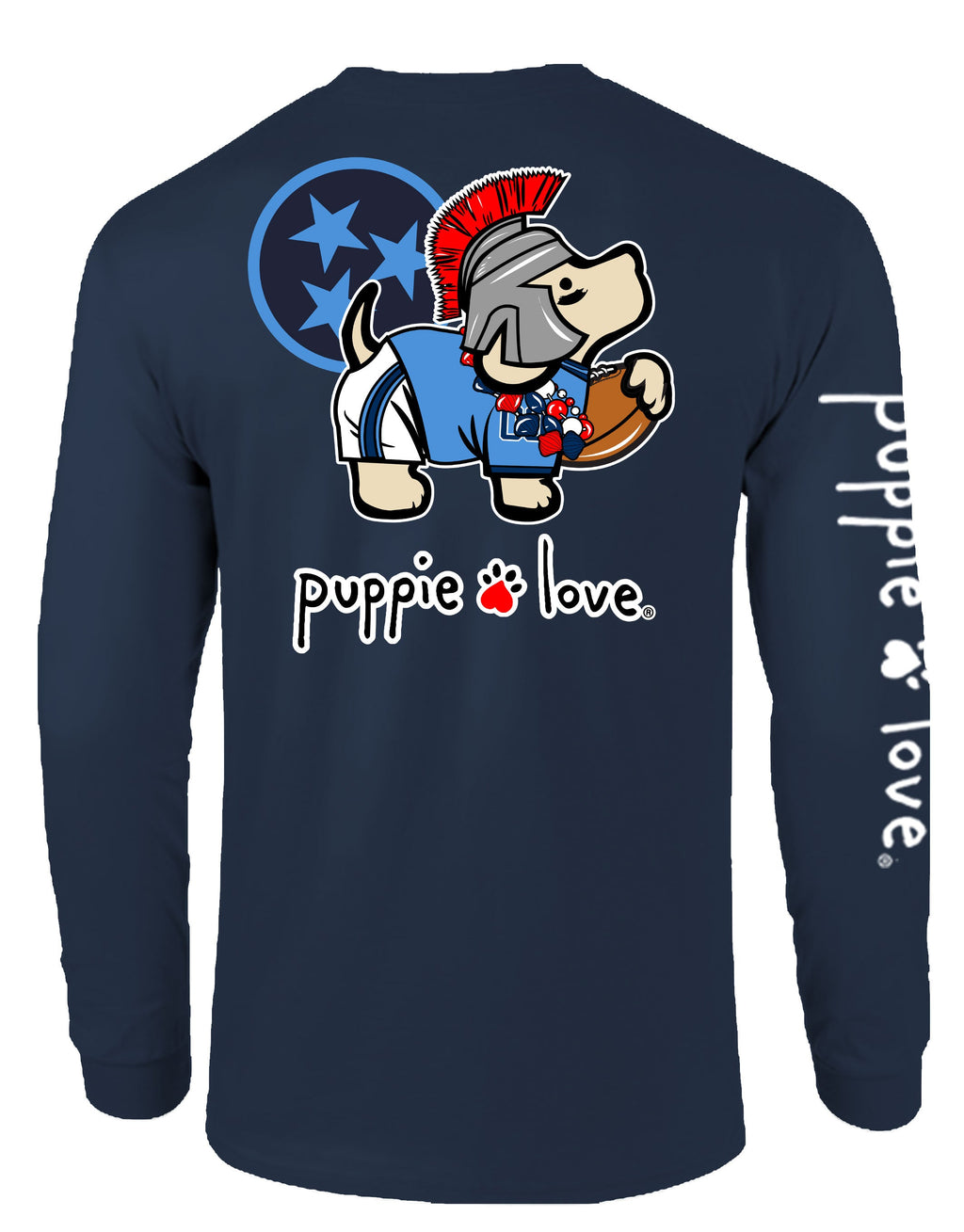 NAVY AND RED MASCOT PUP, ADULT LS