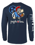 NAVY AND RED MASCOT PUP, ADULT LS