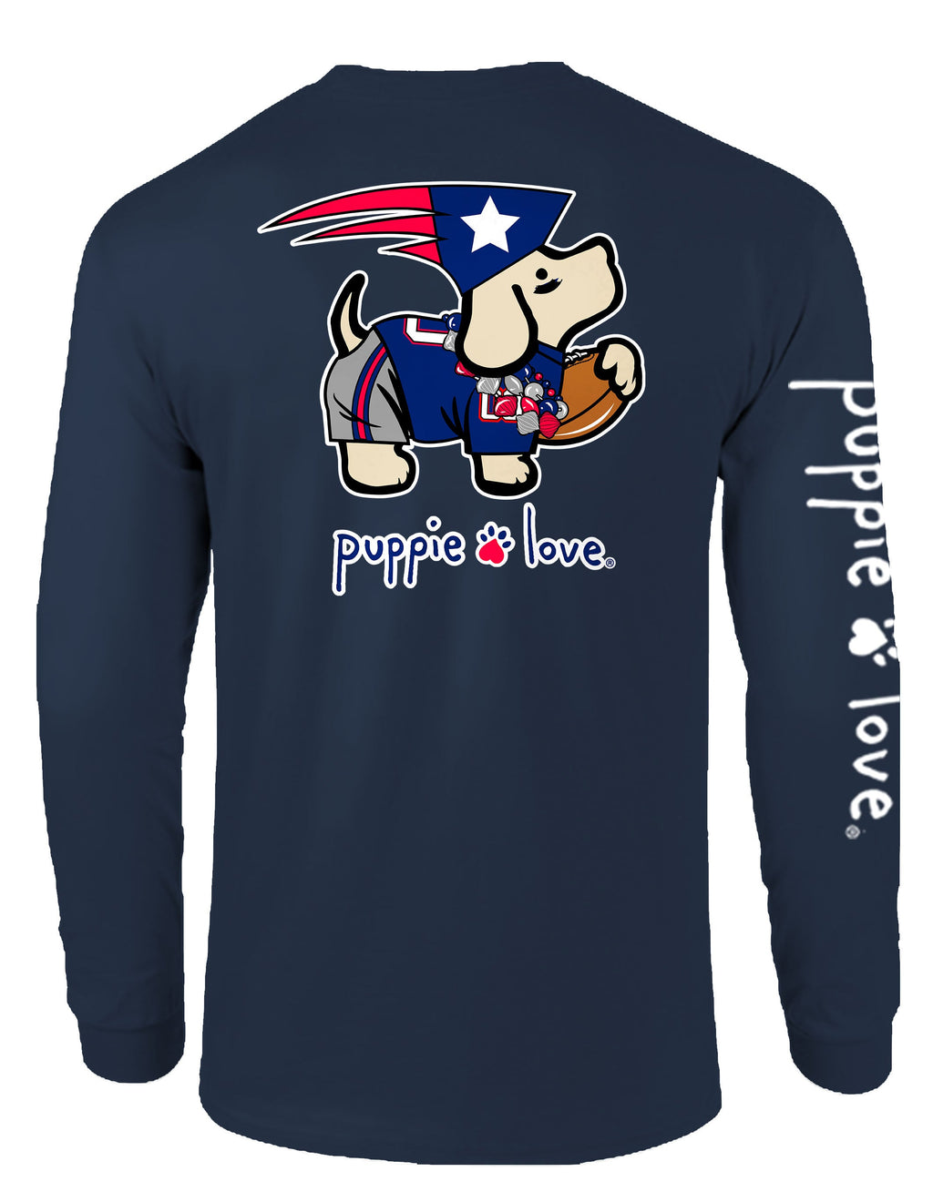 NAVY, RED, AND SILVER MASCOT PUP, ADULT LS