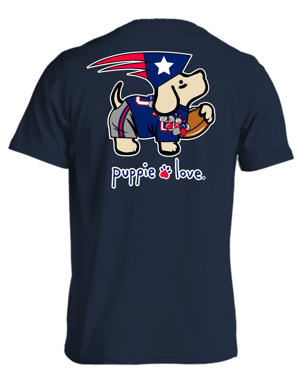 NAVY, RED, AND SILVER MASCOT PUP