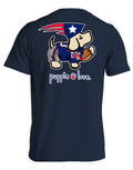 NAVY, RED, AND SILVER MASCOT PUP