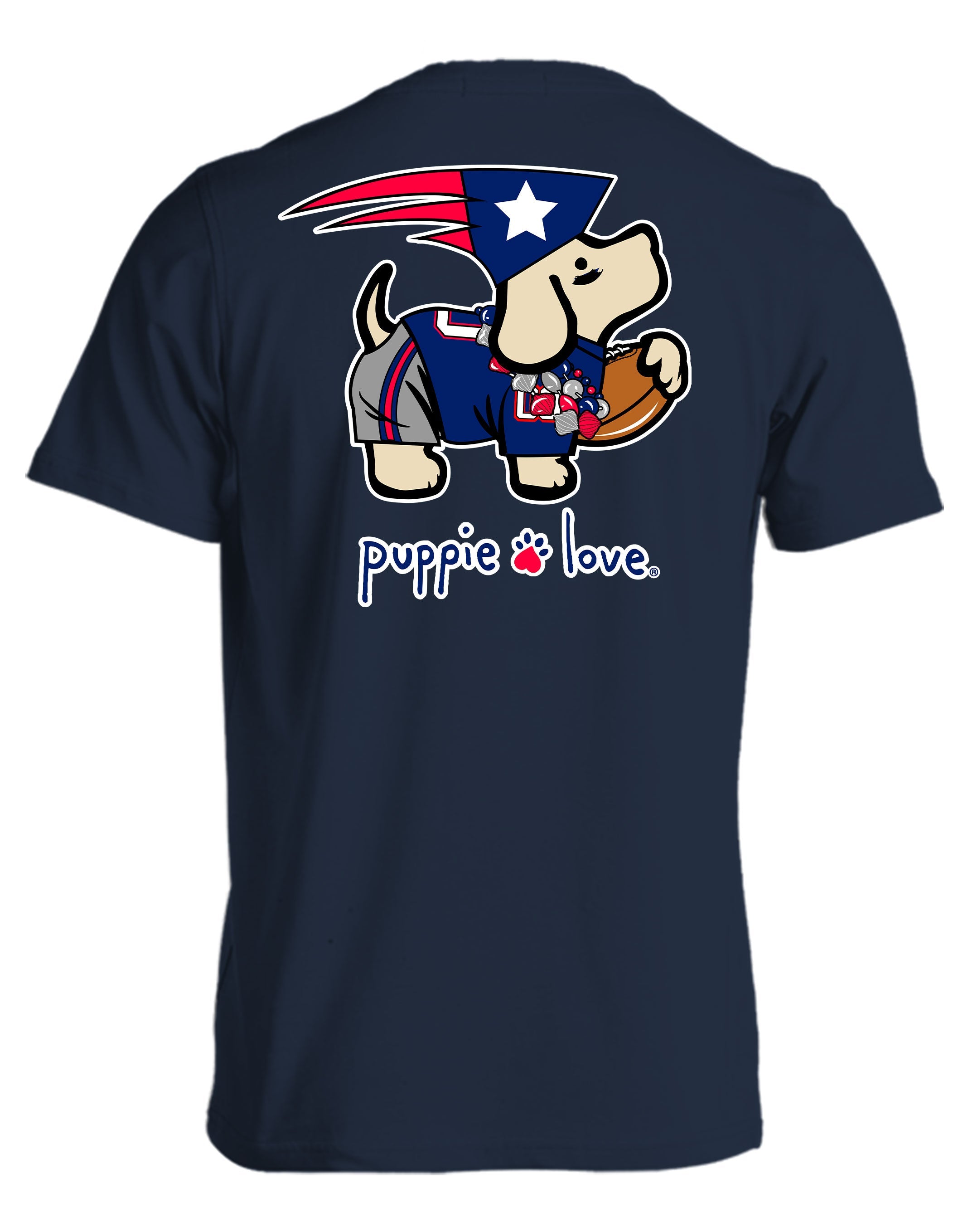 NAVY, RED, AND SILVER MASCOT PUP