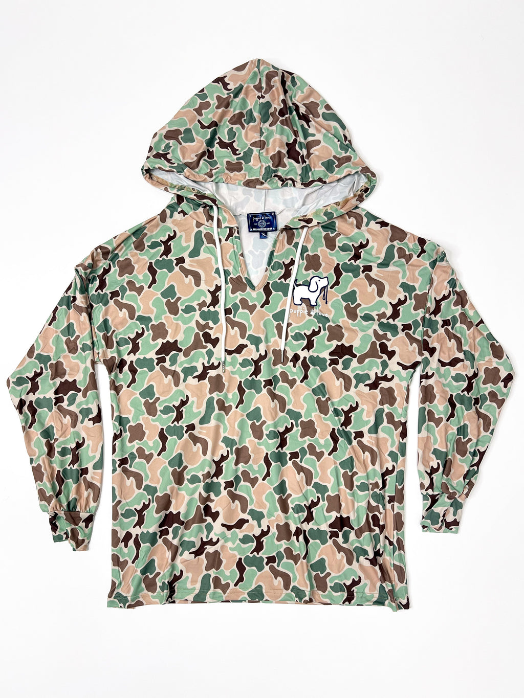 OLD SCHOOL CAMO PUP LOUNGE HOODIE
