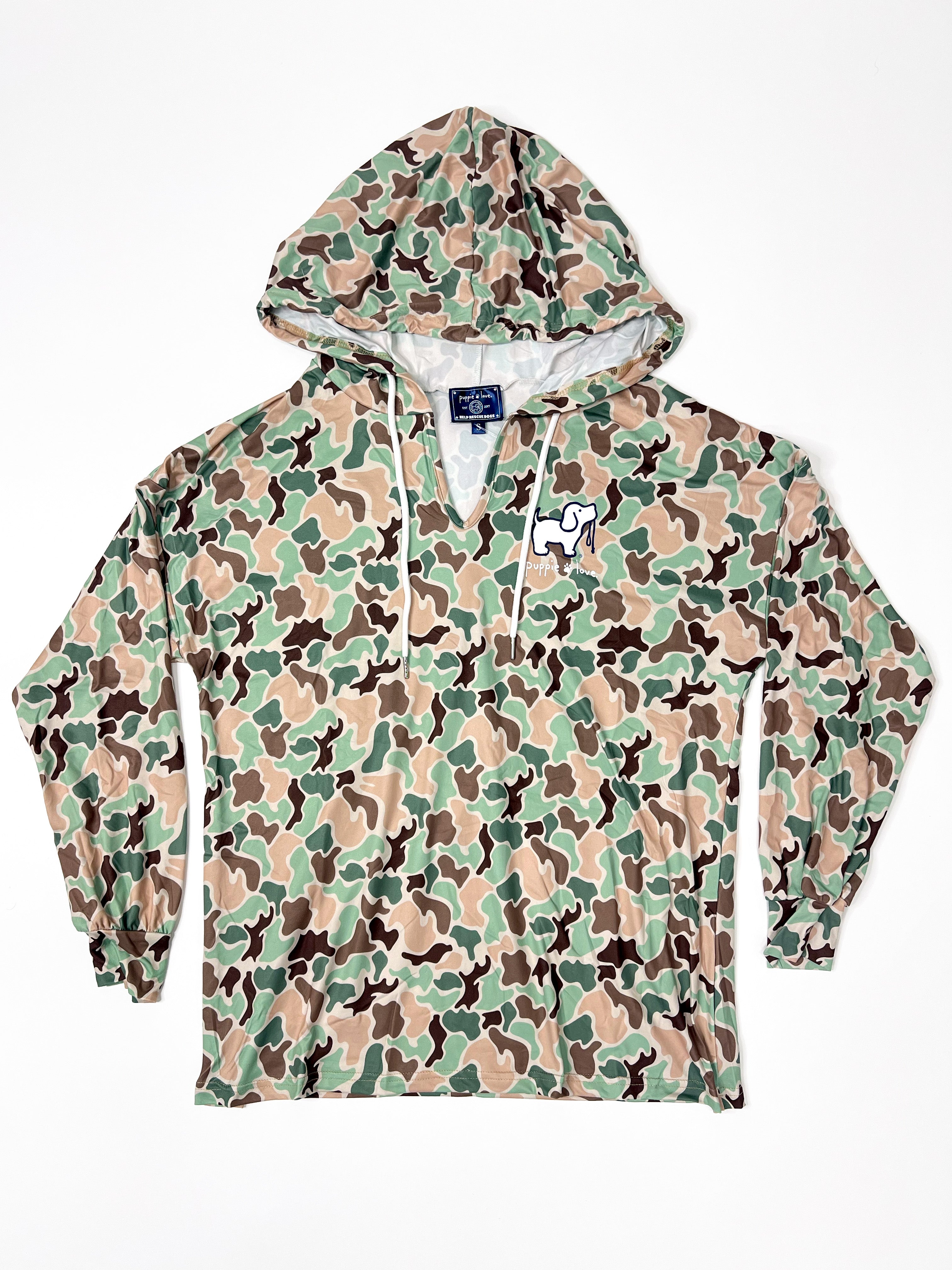 OLD SCHOOL CAMO PUP LOUNGE HOODIE