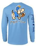 POWDER BLUE AND GOLD MASCOT PUP, ADULT LS