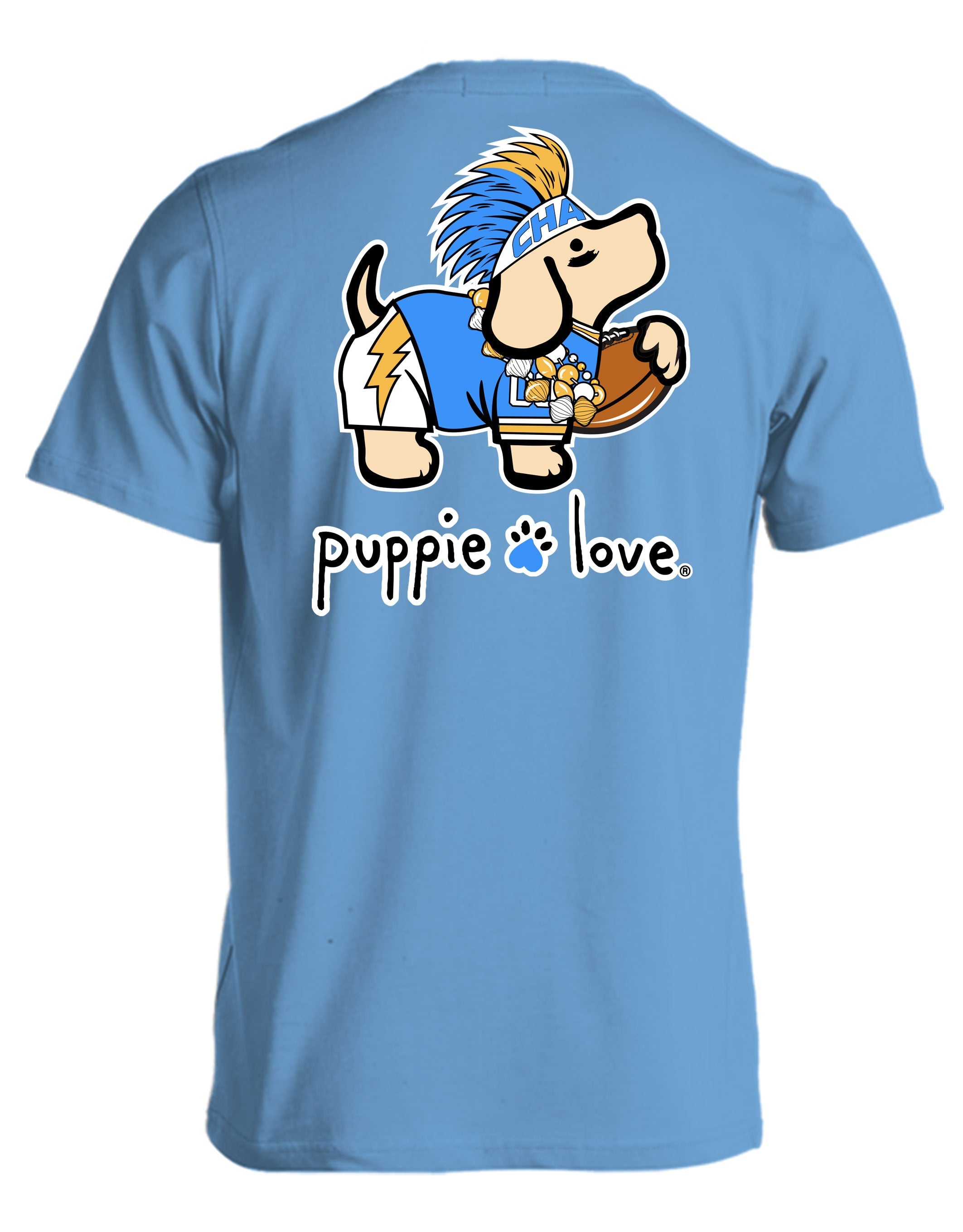 POWDER BLUE AND GOLD MASCOT PUP