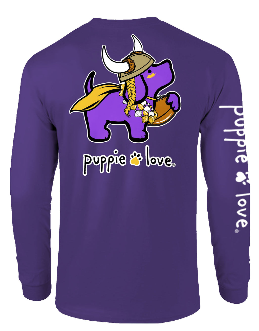 PURPLE AND GOLD MASCOT PUP, ADULT LS