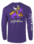 PURPLE AND GOLD MASCOT PUP, ADULT LS