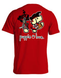 RED AND BLACK MASCOT PUP