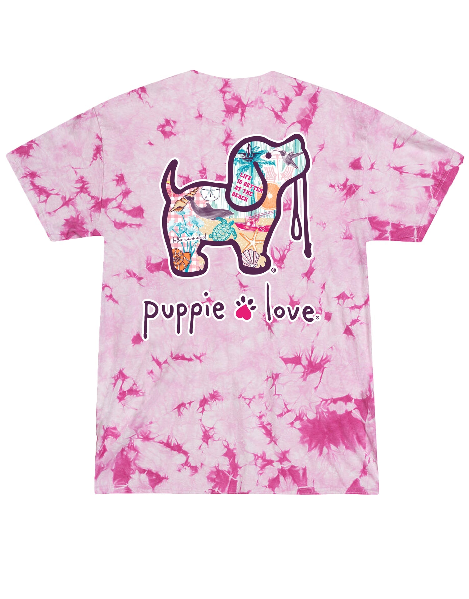 SUMMER COLLAGE PUP, ADULT SS CRYSTAL WASH