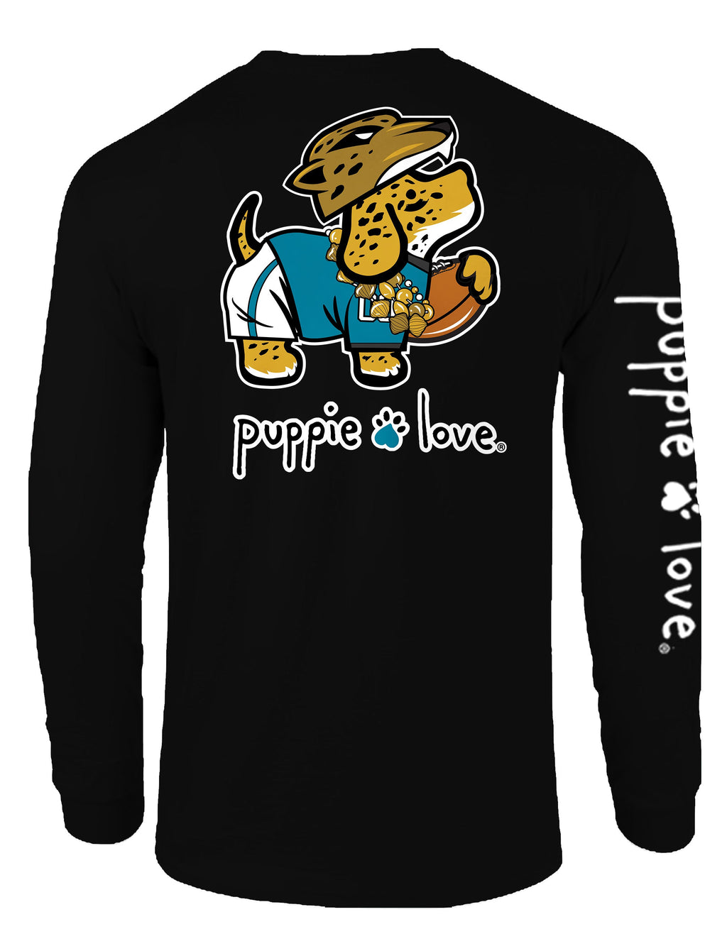 TEAL AND BLACK MASCOT PUP, ADULT LS