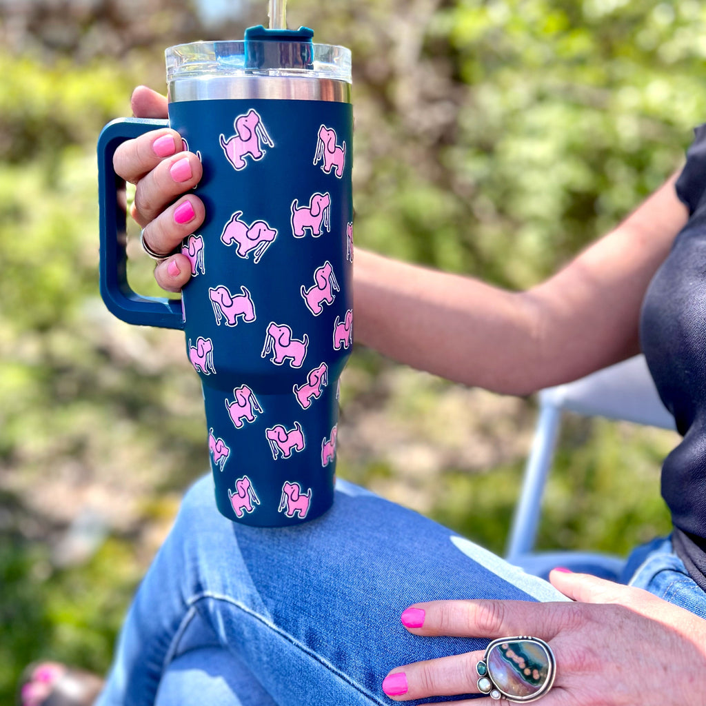 40oz STAINLESS STEEL LOGO TUMBLER, NAVY