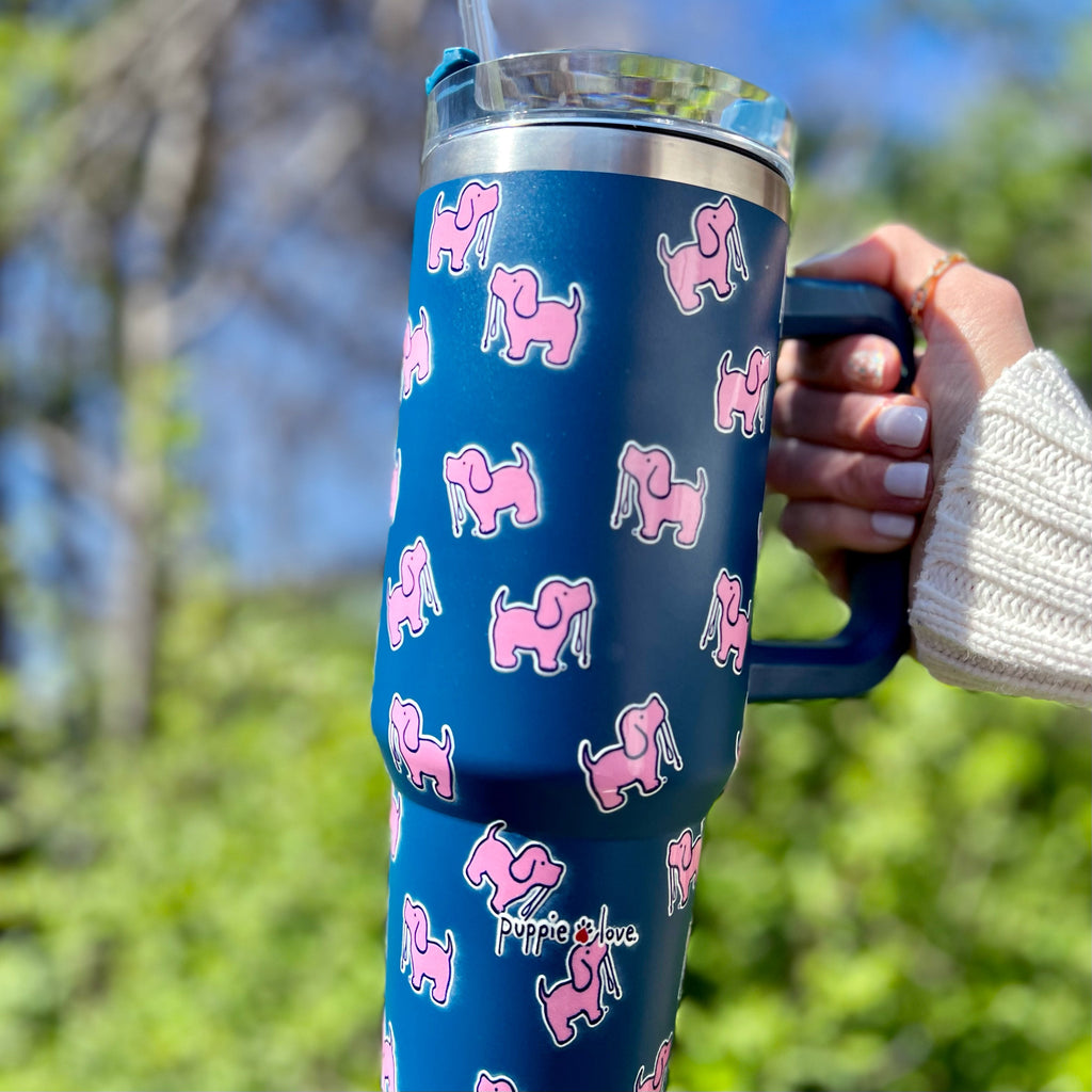 40oz STAINLESS STEEL LOGO TUMBLER, NAVY