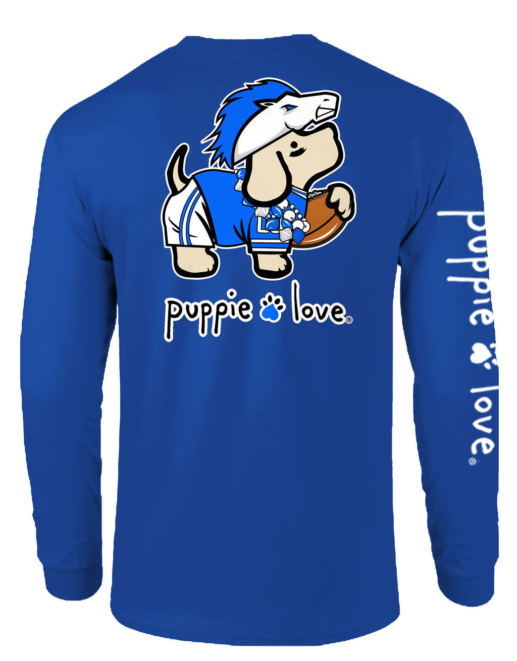 WHITE AND BLUE MASCOT PUP, ADULT LS