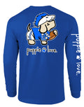 WHITE AND BLUE MASCOT PUP, ADULT LS