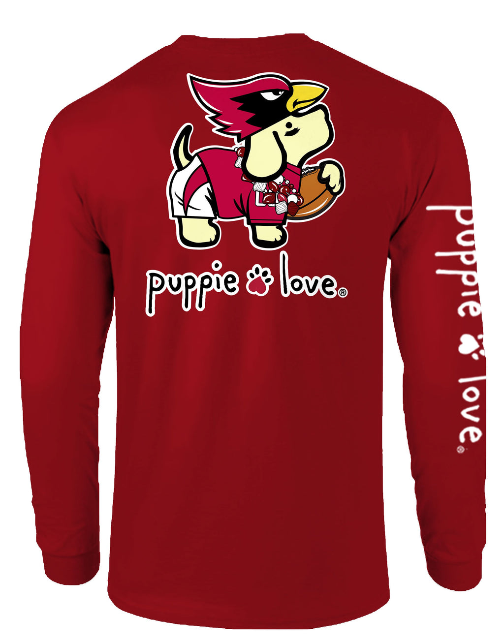 YELLOW AND RED MASCOT PUP, ADULT LS