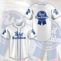 FASHION Pabst Blue Ribbon Baseball Jerseys Botton Shirt