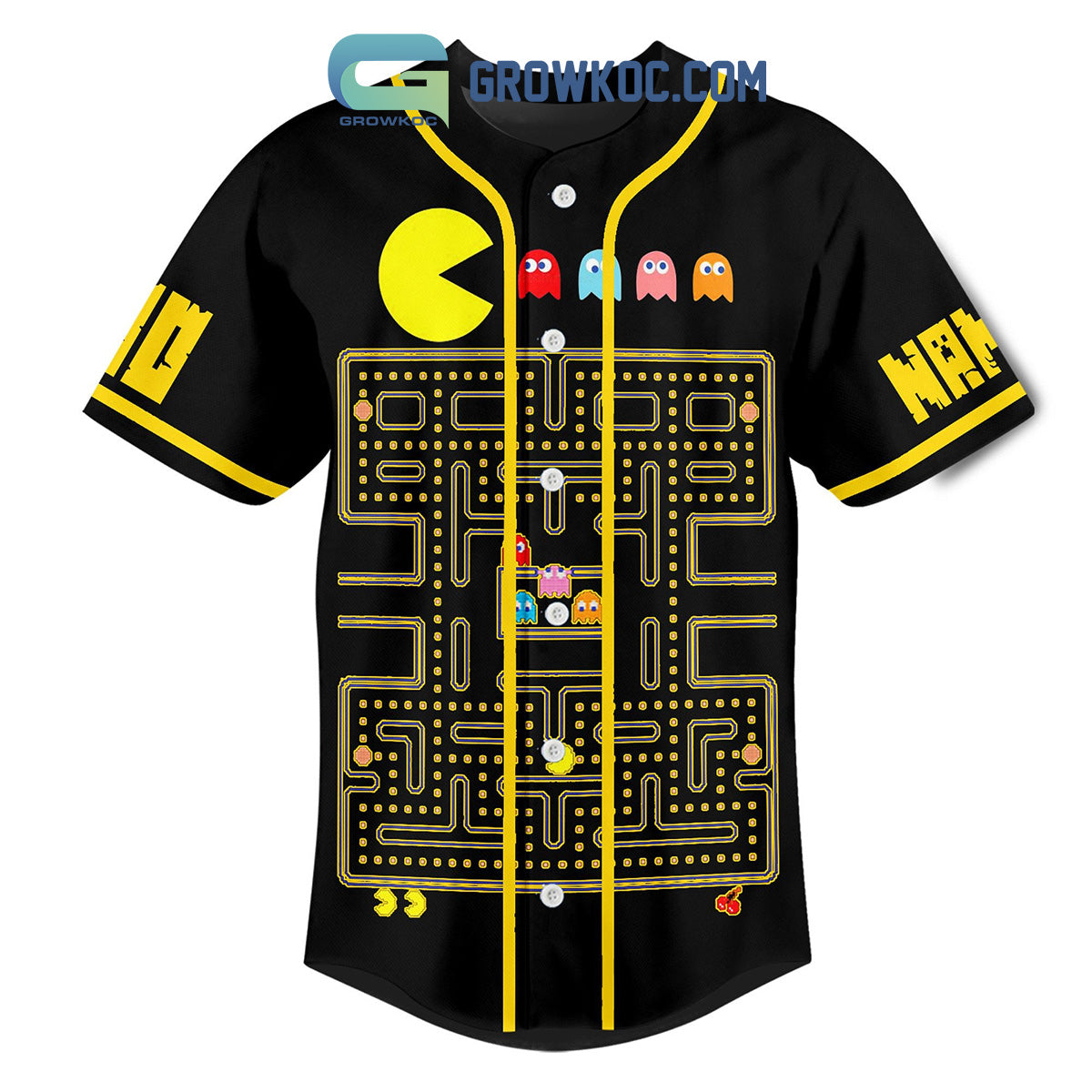 Pac-man Waka Waka Personalized Baseball Jersey