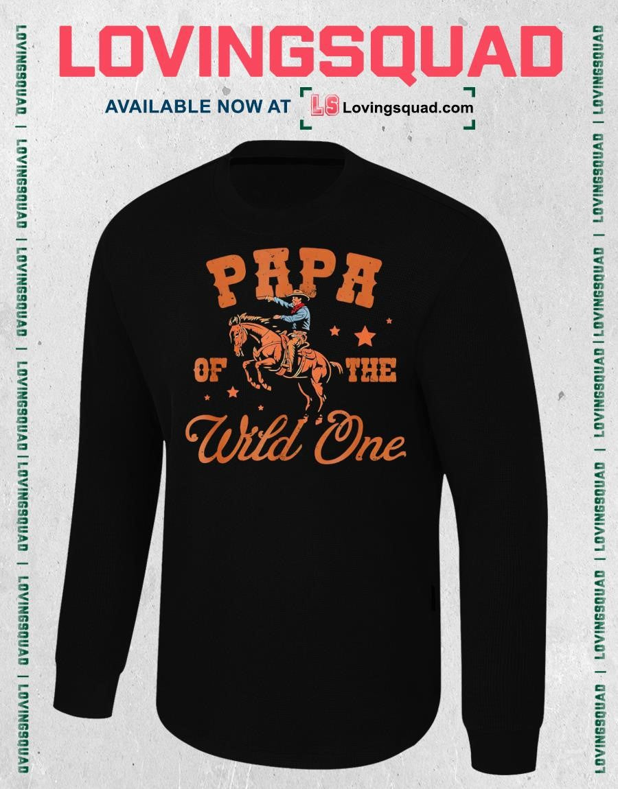 Papa of The Wild One Cowboy Western Rodeo Party Matching T-Shirt