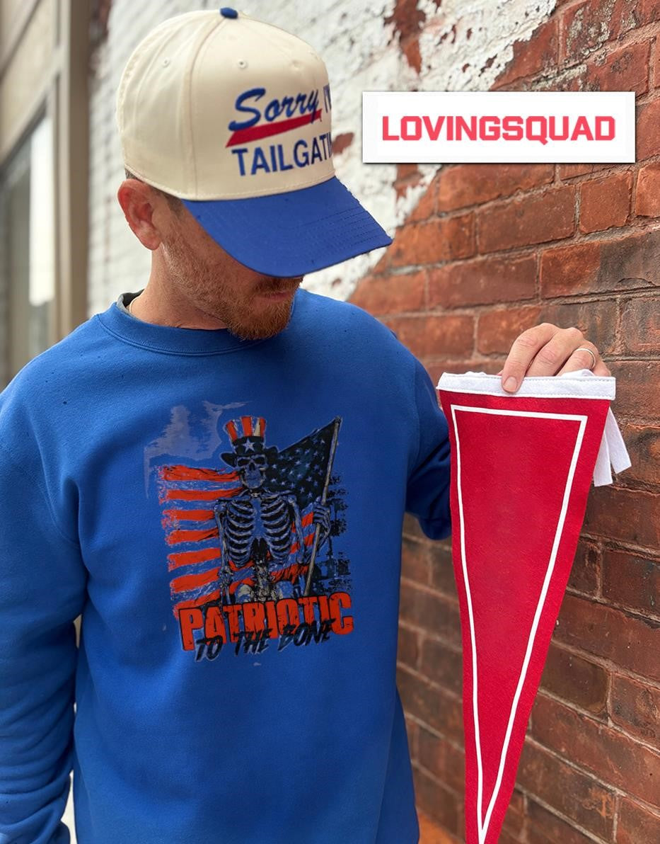 Patriotic to the Bone Skeleton with American Flag shirt