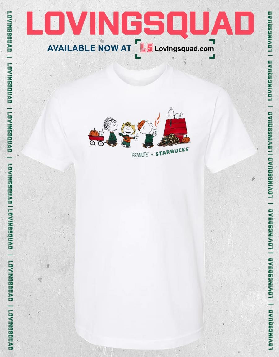 Peanuts and Starbucks Fall Autumn Characters shirt