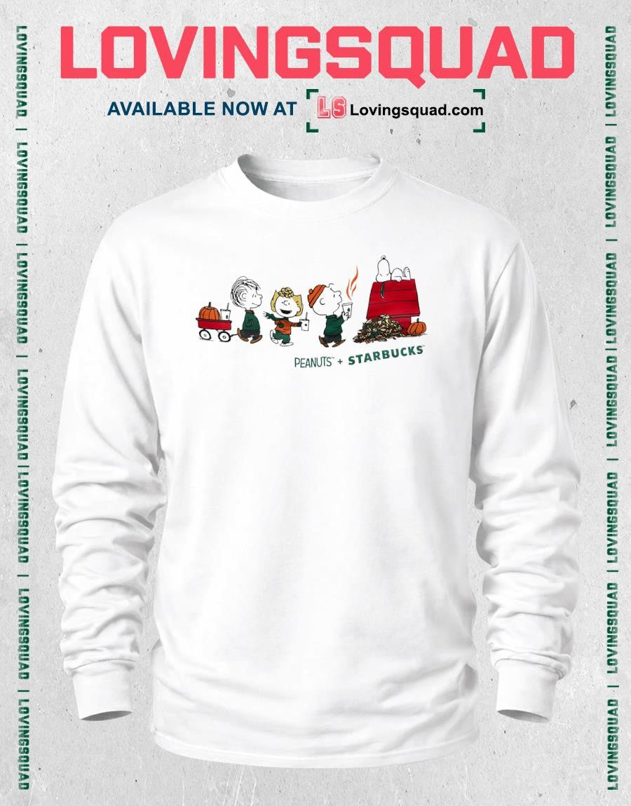 Peanuts and Starbucks Fall Autumn Characters shirt