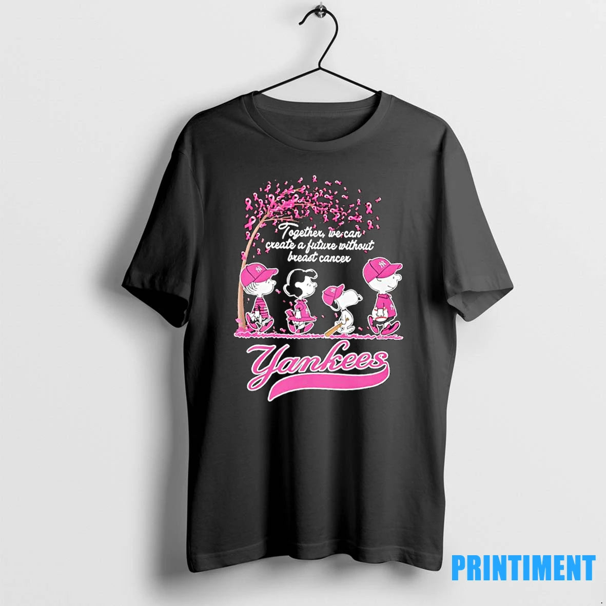 Peanuts Characters Vs New York Yankees Together We Can Create A Future Without Breast Cancer T-Shirts, Hoodie, Sweatshirt