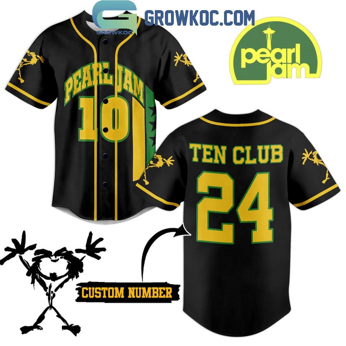 Pearl Jam Ten Club Personalized Baseball Jersey