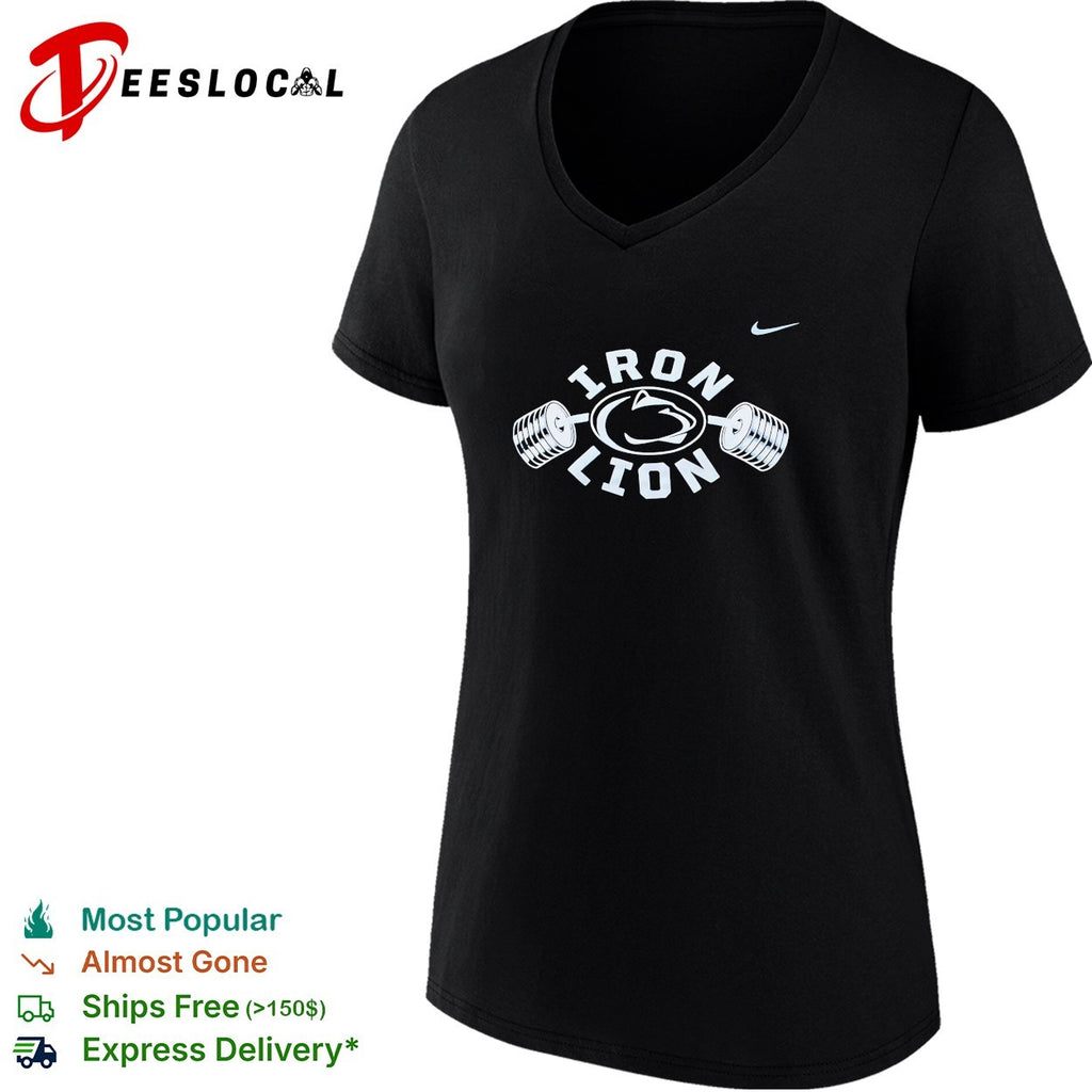 Penn State Iron Lion barbell logo shirt
