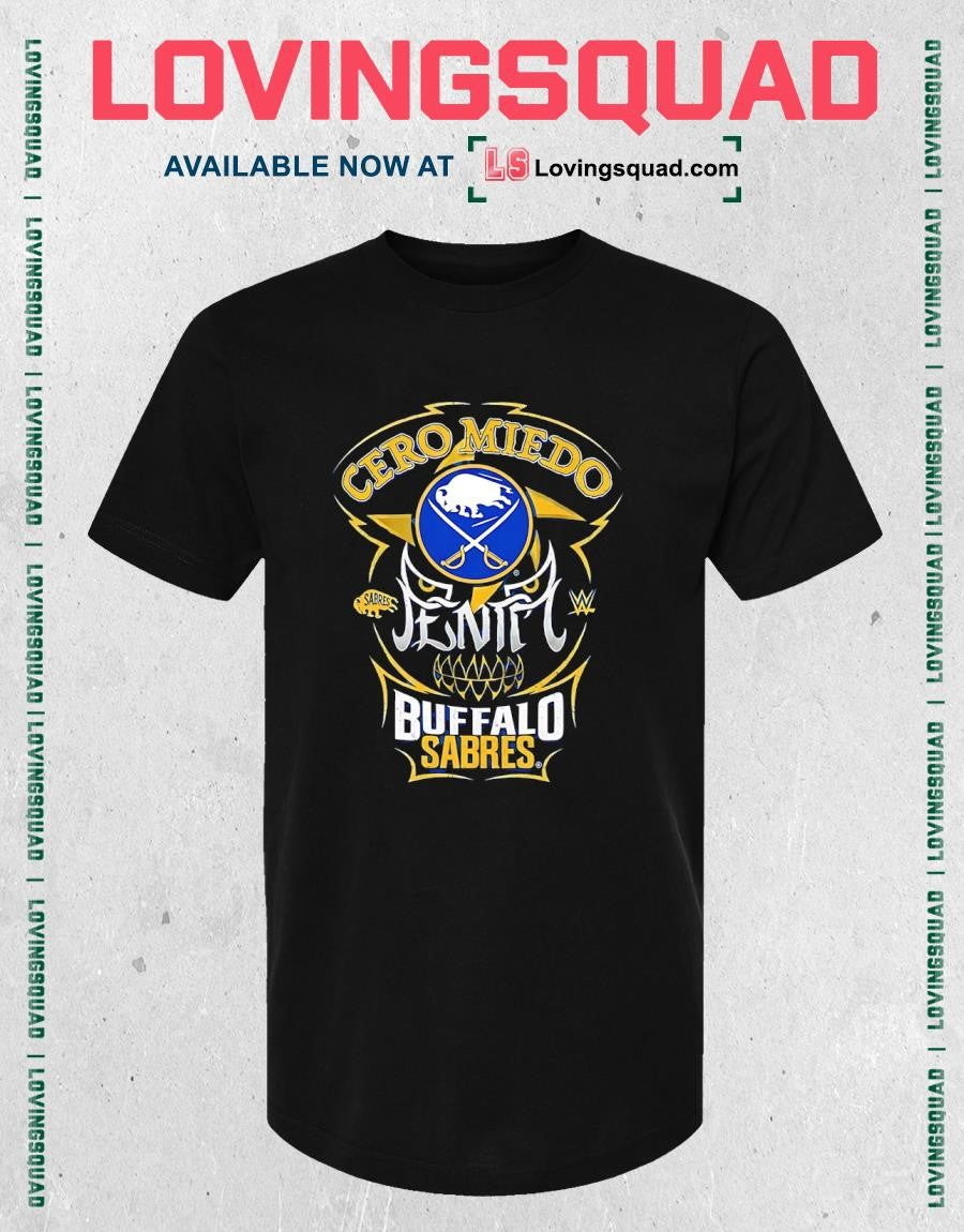 Penta El Zero M Buffalo Sabres Cerro Miedo Skull T-shirt