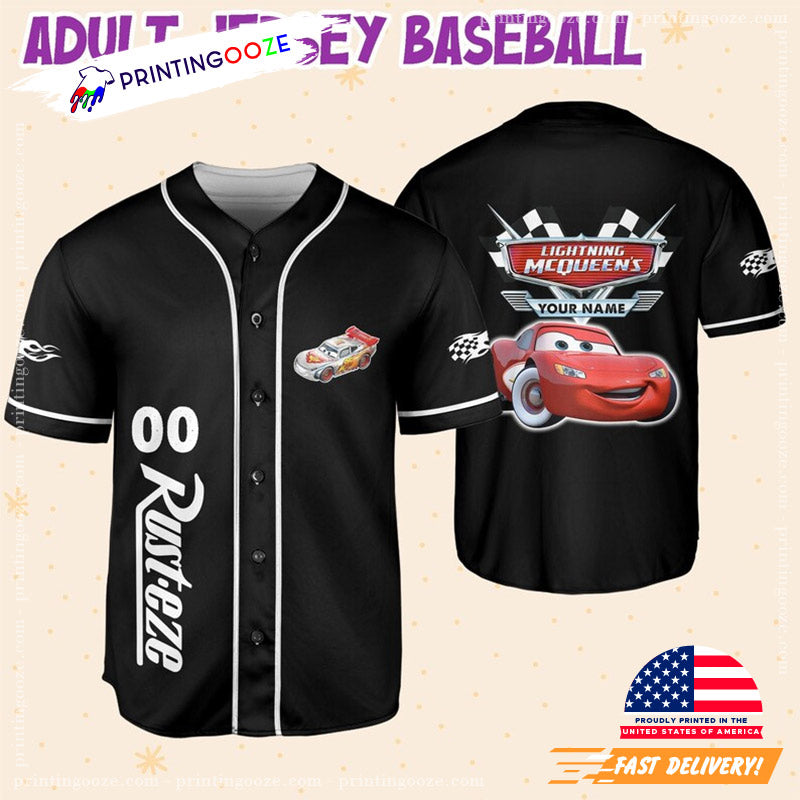 Personalize Light Mcqueen Speed Baseball Jersey