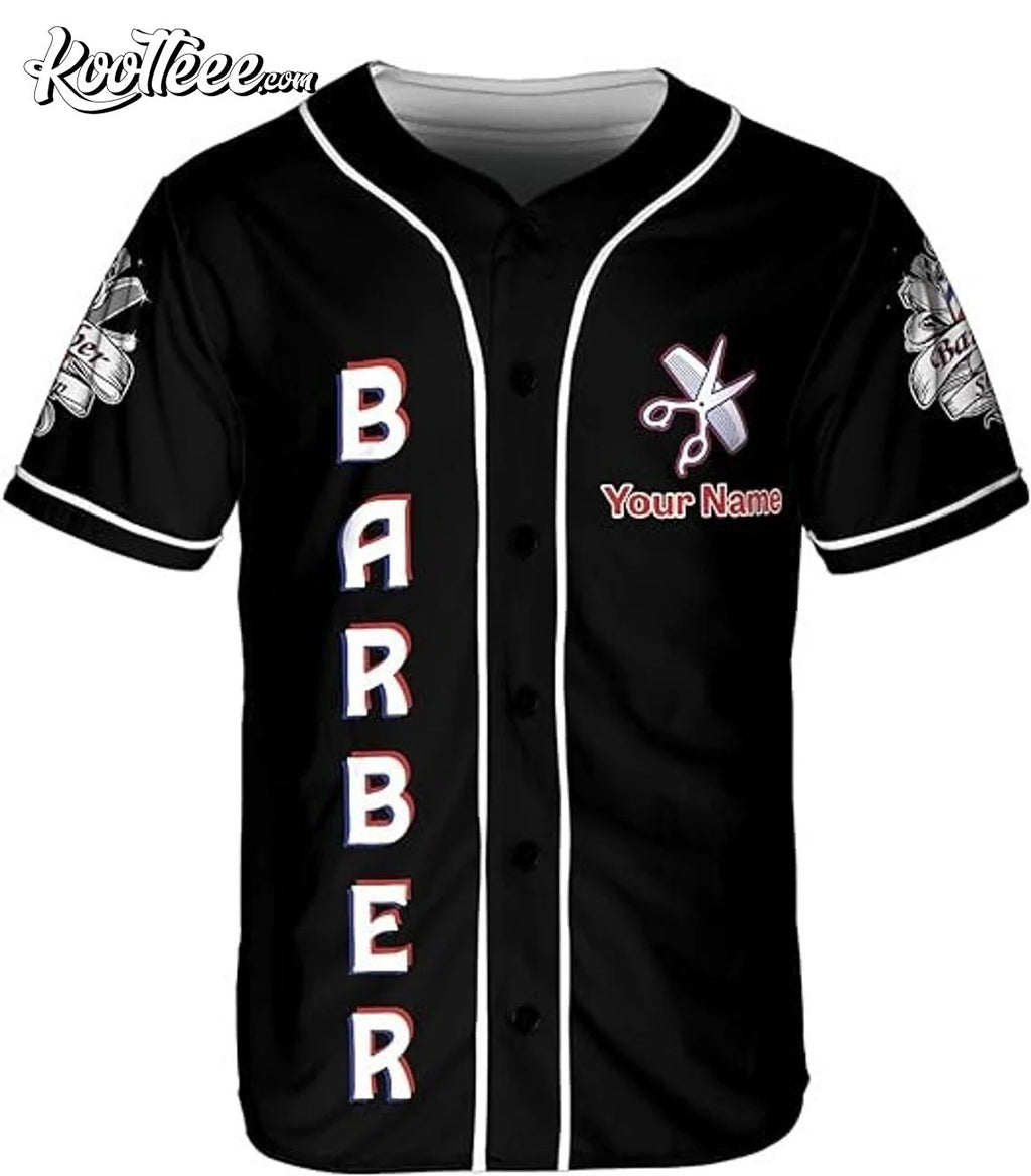 Personalized Barber Shop Baseball Jersey