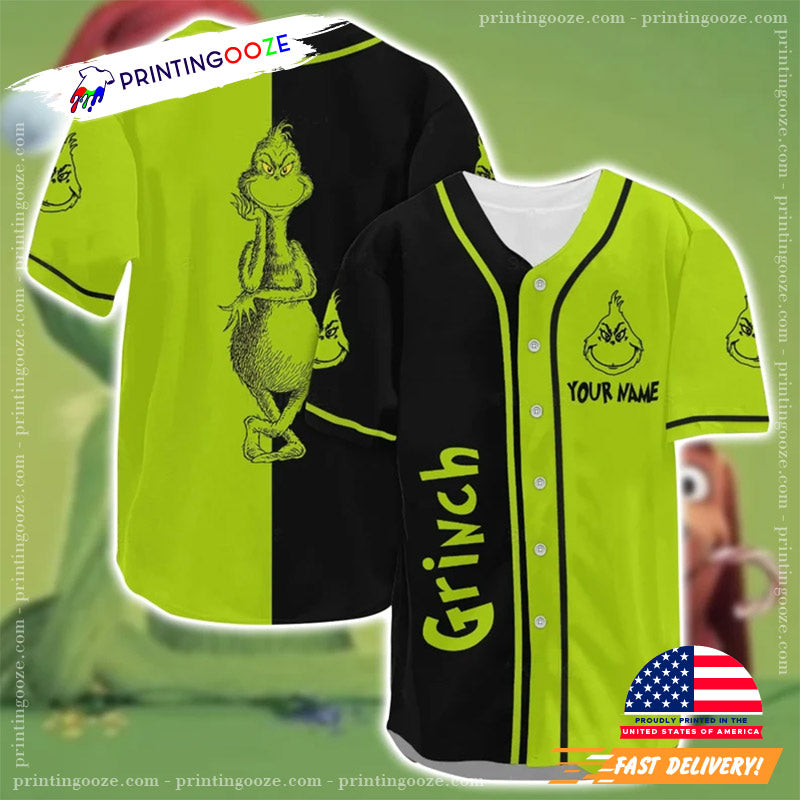 Personalized Christmas Grinch Baseball Jersey
