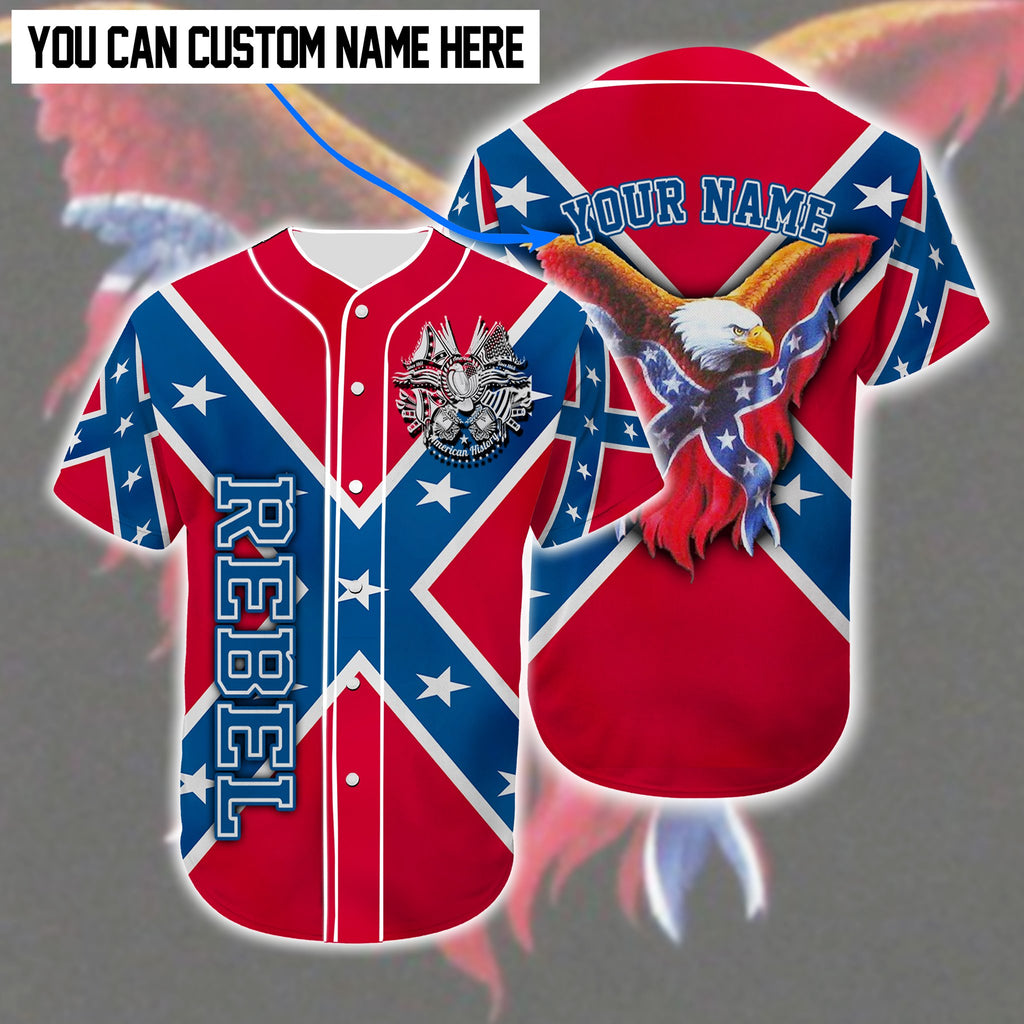 Eagle Conference flag Rebel custom Personalized baseball jersey