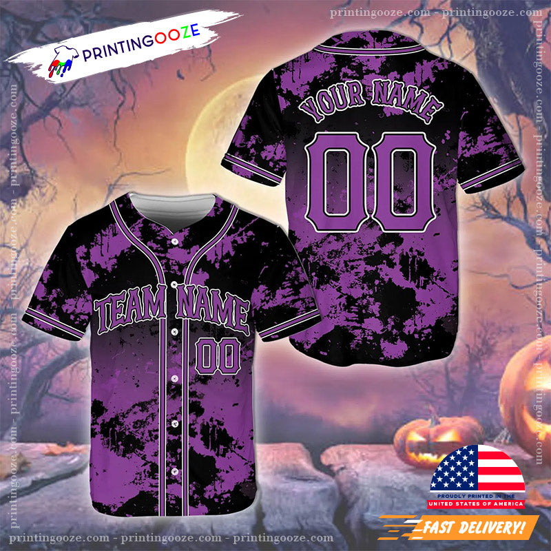Personalized Halloween Spooky Vibes Baseball Jersey