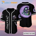 Personalized Jack And Saly Baseball Jersey, Custom Jack And Saly Couple, Nightmare Before Christmas Jersey
