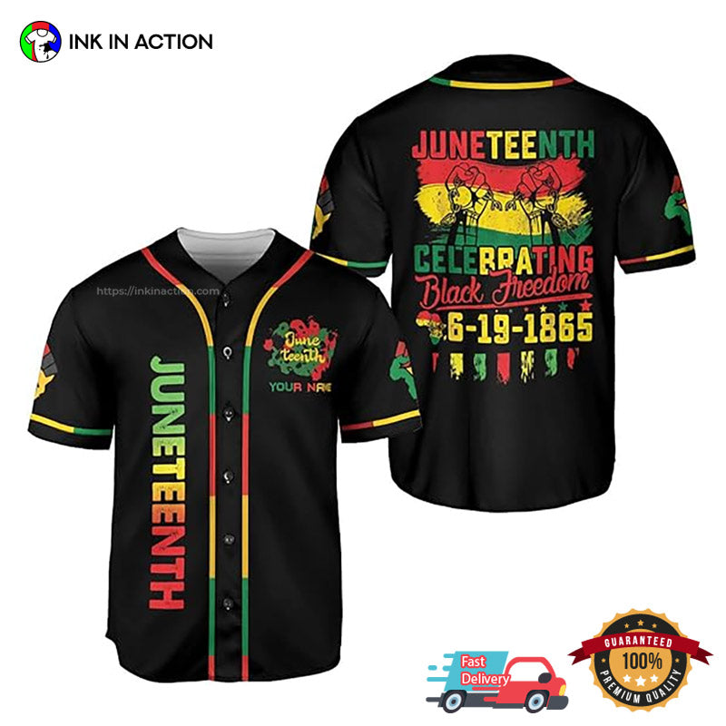 Personalized Juneteenth Breaking Every Chain Since 1865 Baseball Jersey