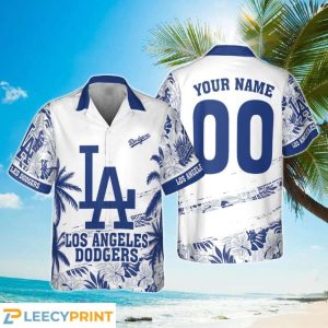 Personalized Los Angeles Dodgers MLB Flower Pattern Summer Hawaiian Shirt, LA Dodgers Hawaiian Shirt