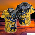 Personalized Milwaukee Brewers Hawaiian Shirt Cool Tiki Palm Tree - Brewers Hawaiian Shirt