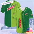 Personalized Mtn Dew PepsiCo Green Baseball Jersey