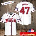 Personalized Name MAGA Trump Fight White Baseball Jersey