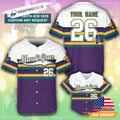 Personalized Name Mardi Gras Carnival Baseball Jersey