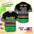 Personalized Name Fat Tuesday Mardi Gras Baseball Jersey