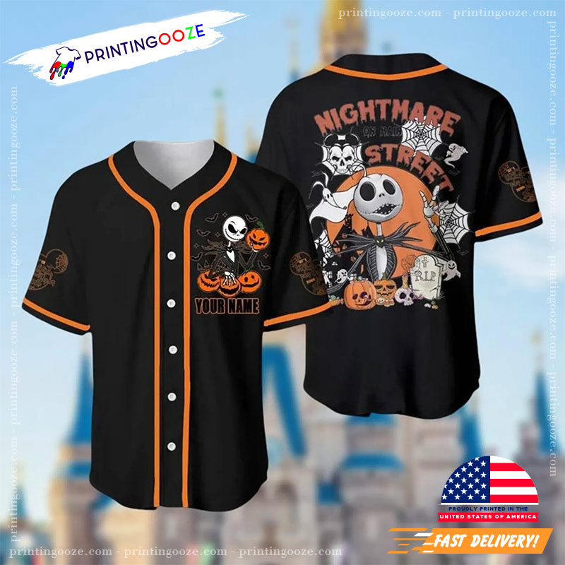 Personalized Nightmare Before Christmas Halloween Cartoon Baseball Jersey