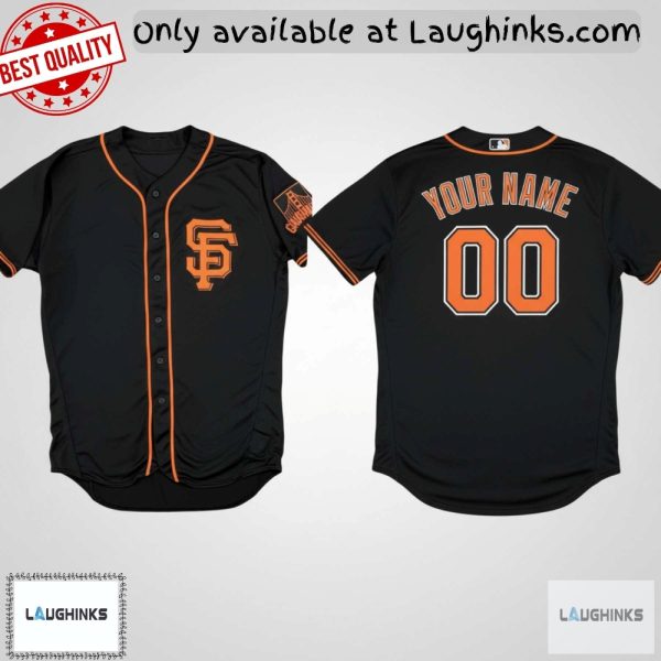 Personalized San Francisco Giants Alternate Black Baseball Jersey Shirt Aop Replica